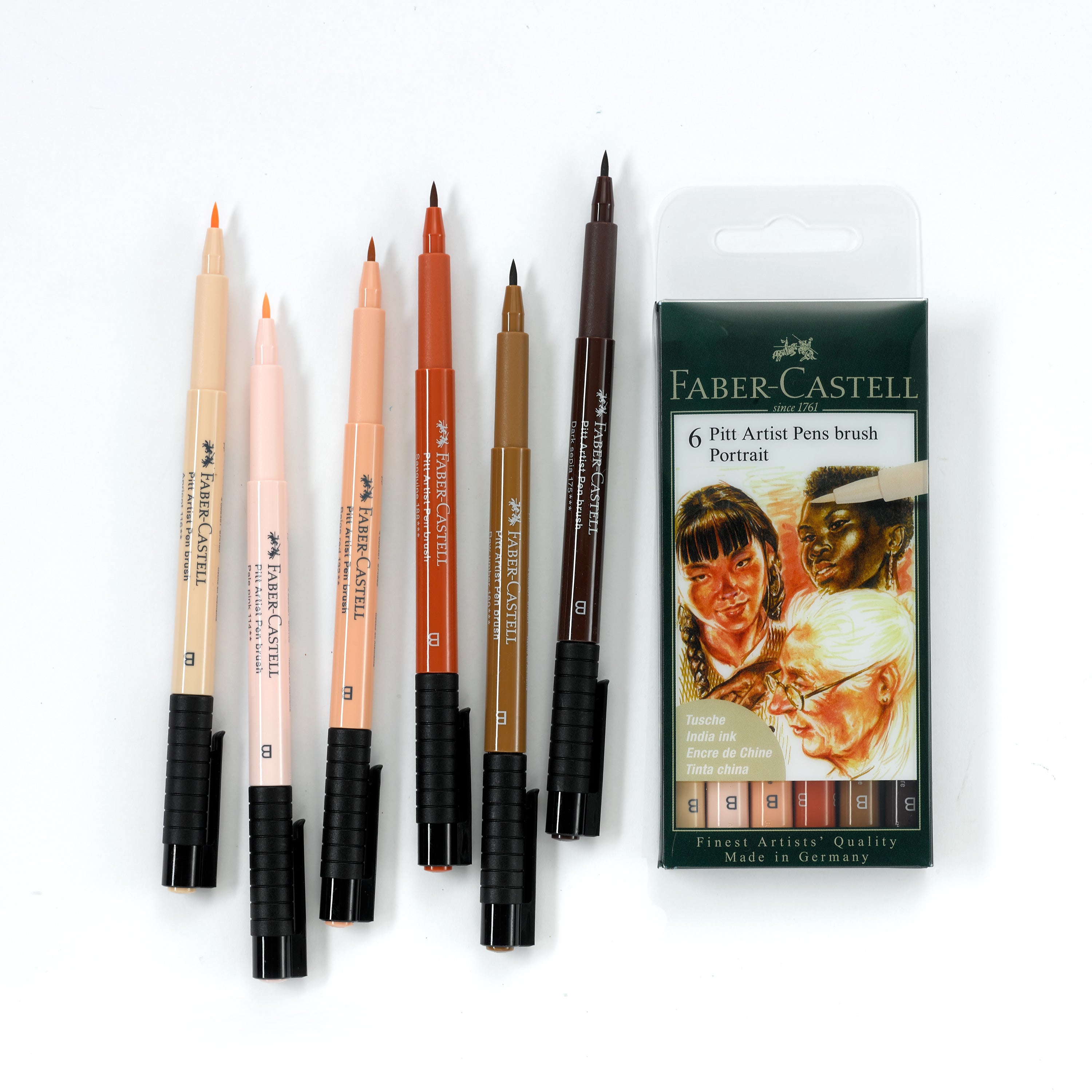 Faber Castell Pitt Artist Brush Pen Sets of 6