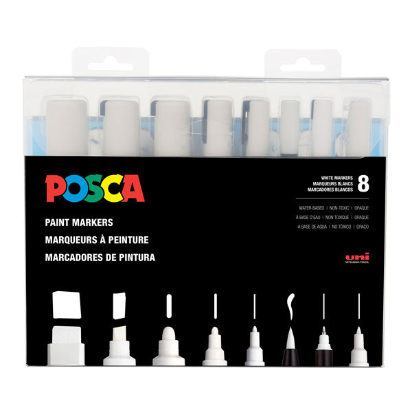 POSCA Paint Marker ALL White Set of 8