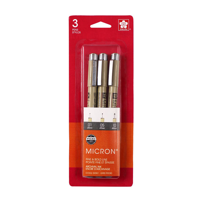 Pigma Micron Cool Gray Set of 3