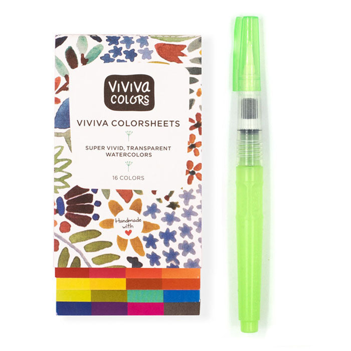 Viviva Colorsheets Watercolor Original 16 Color w/ Waterbrush