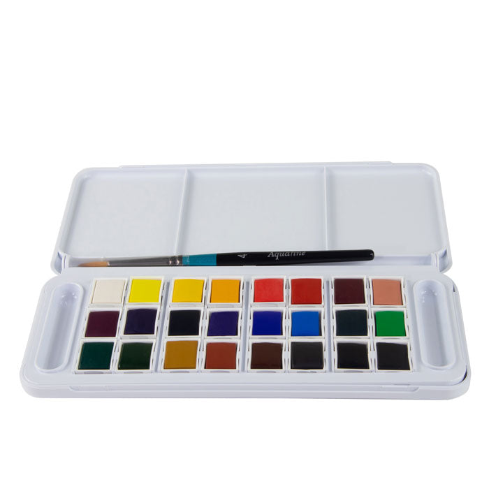 Aquafine Half Pan Watercolor Set of 24 Colors