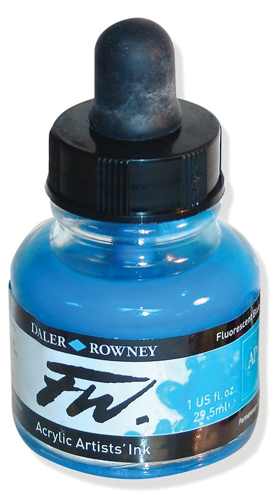 FW Acrylic Artists Ink 1 oz Rowney Blue