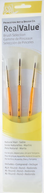 Princeton Real Value Sable Hair Rounds 3 Pack