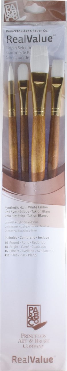 Princeton Real Value White Taklon Assortment 4 Pack
