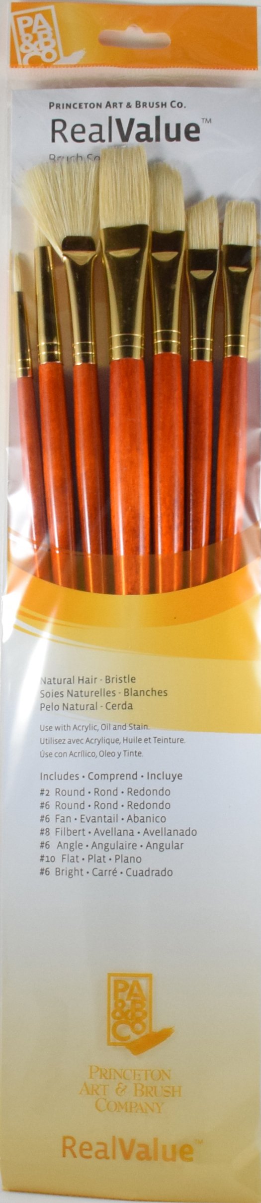 Princeton Real Value Natural Bristle Assortment 7 Pack
