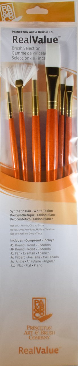 Princeton Real Value White Taklon Assortment 6 Pack