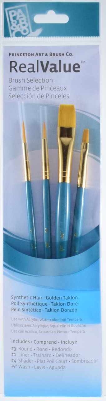 Princeton Real Value Golden Taklon Assortment 4 Pack